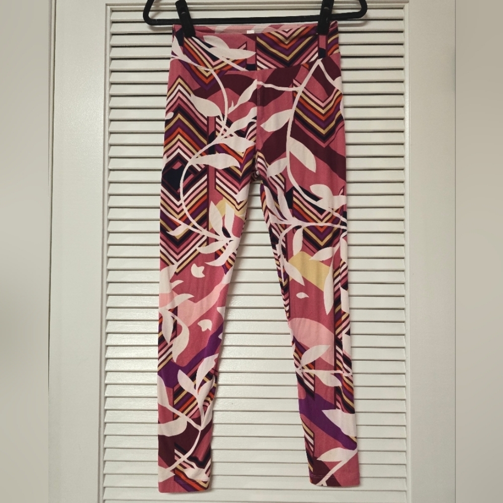 LulaRoe - Floral Geometric Stretch Athletic Activewear Leggings
